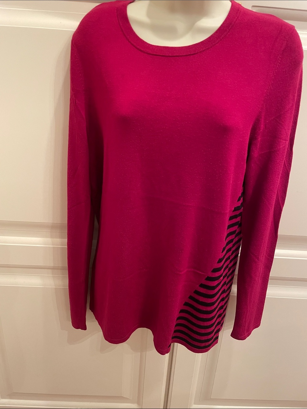 Elliott Lauren red and black knit tunic sweater sz S
